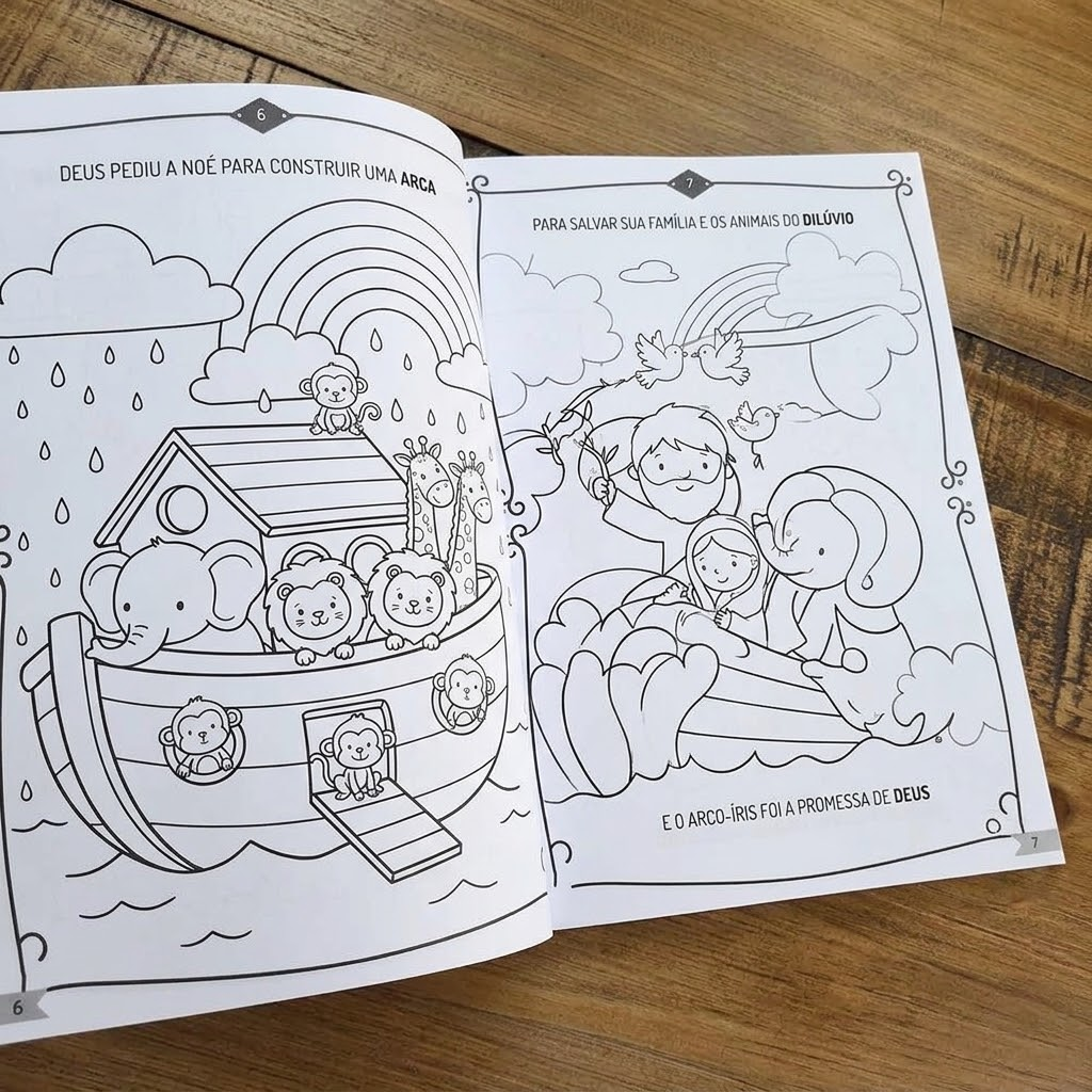 Páginas para colorir de Noé e a Arca